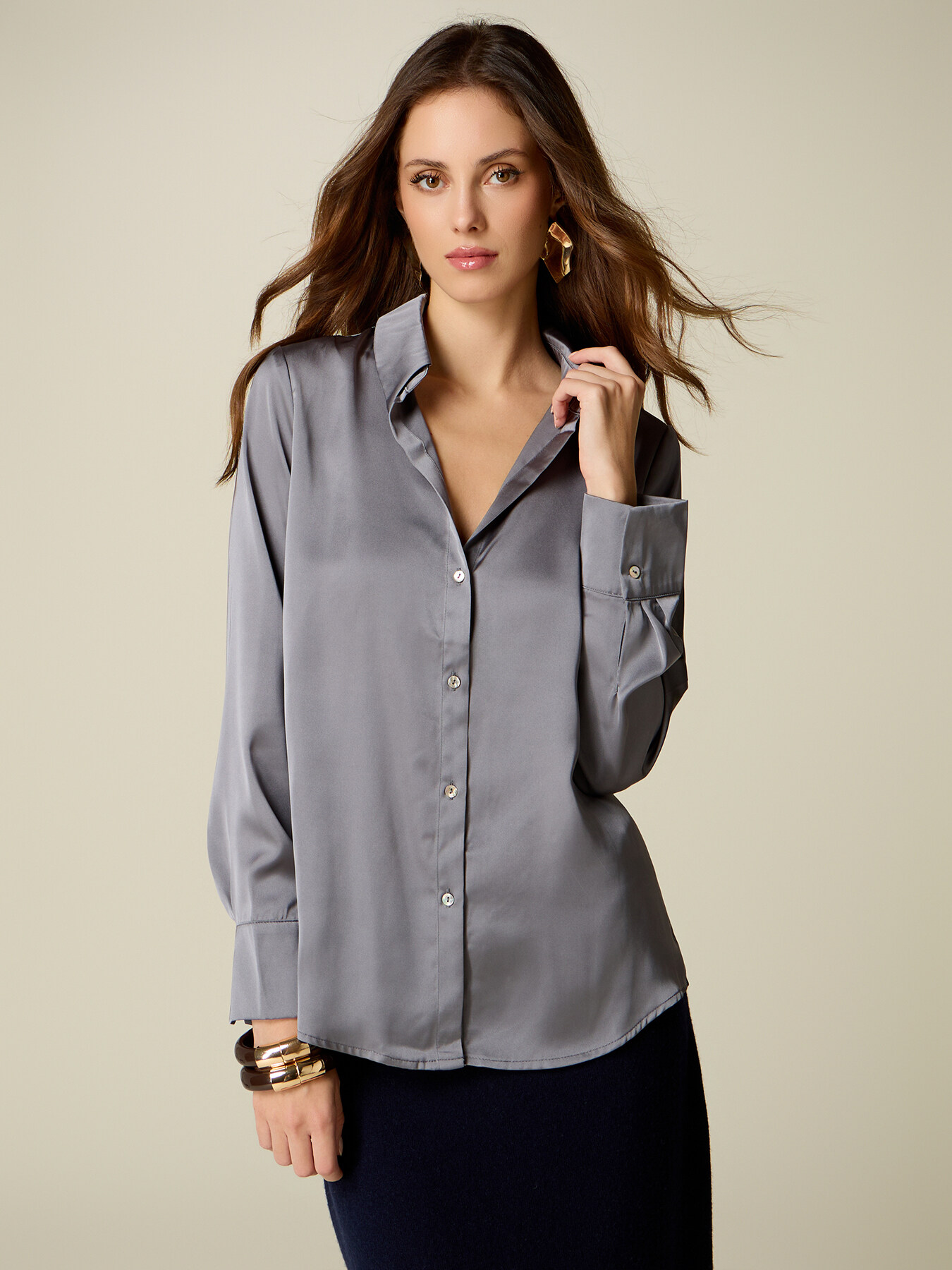 Satin shirt image number 0
