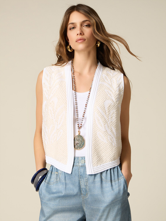 Gilet effet natte avec micro paillettes