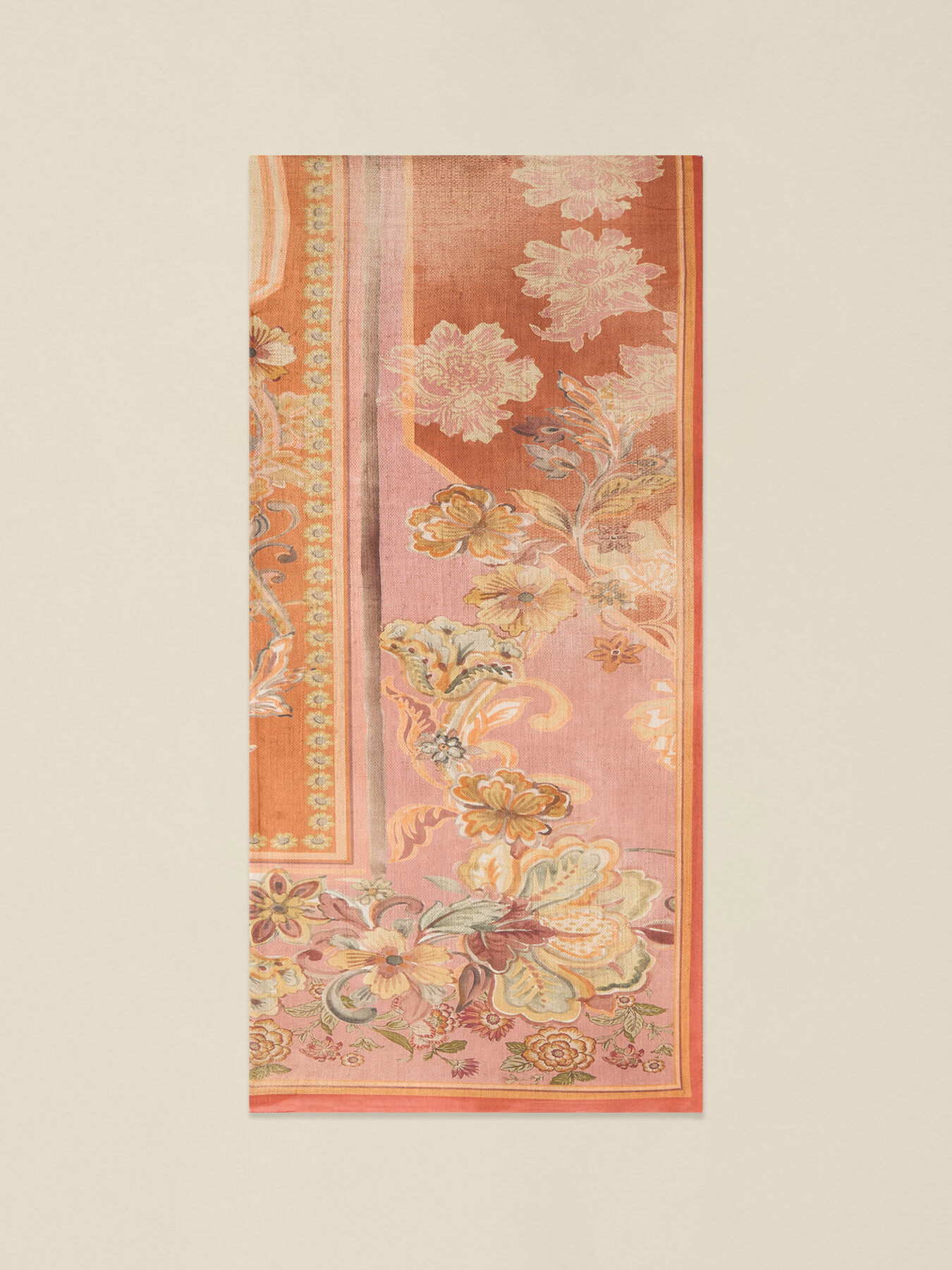 Cotton scarf with pattern image number 1