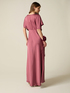 Rochie lungă din satin cu aplicație florală image number 1