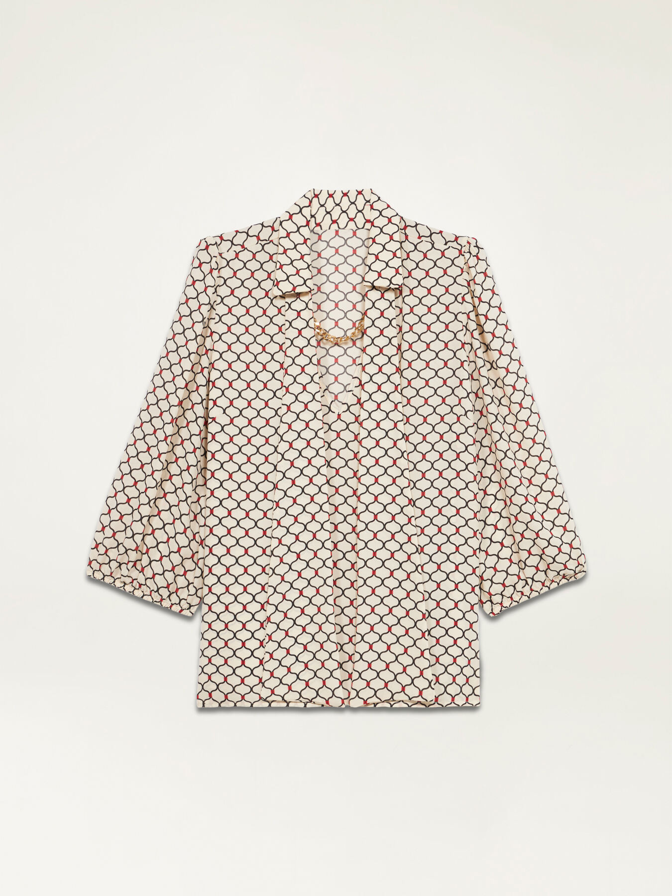 Blusa con estampado con cadena image number 3