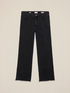 Black flare jeans with frayed hem image number 4