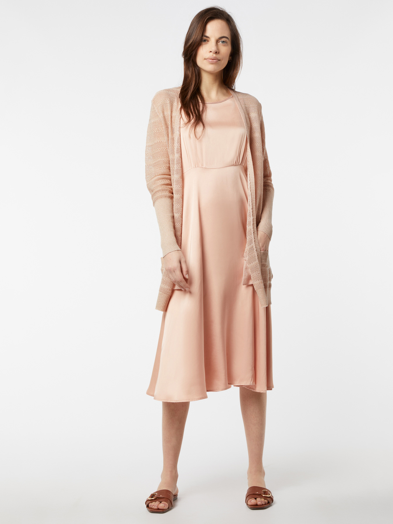 Langer Cardigan mit Lochmuster image number 0