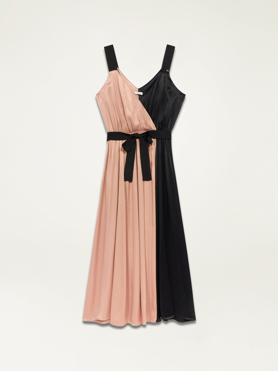 Zweifarbiges Kleid aus Satin