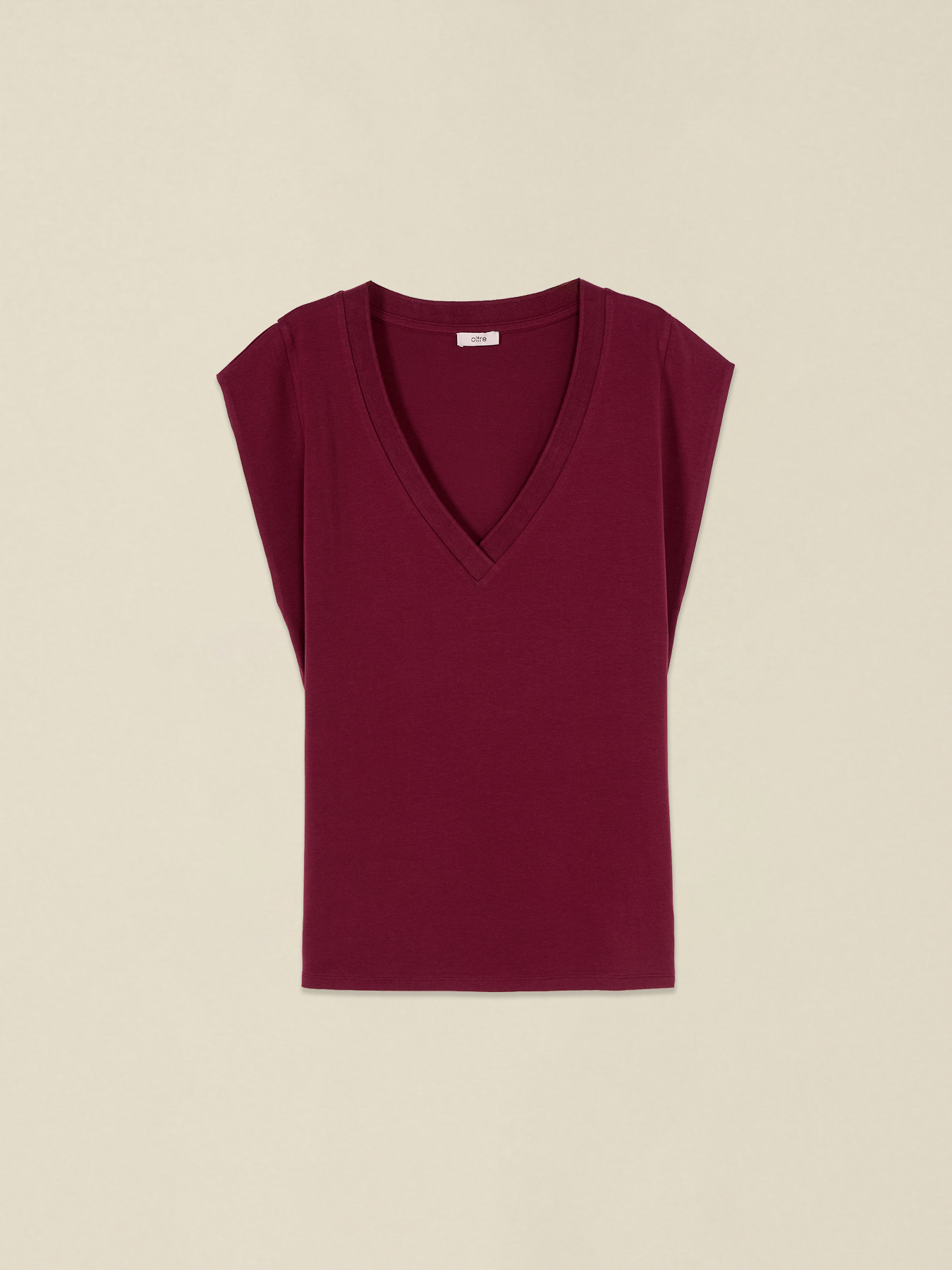 T-shirt en coton avec encolure en V image number 3