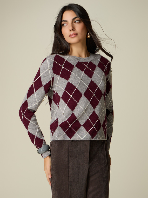 Maglia in pura lana a lavorazione argyle