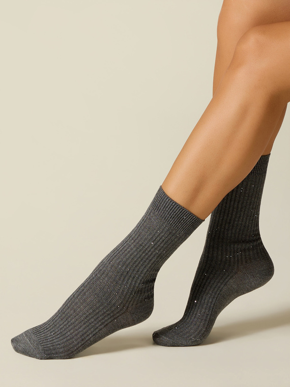 Socken mit Mini-Pailletten