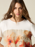 T-shirt con inserto in raso stampato image number 2