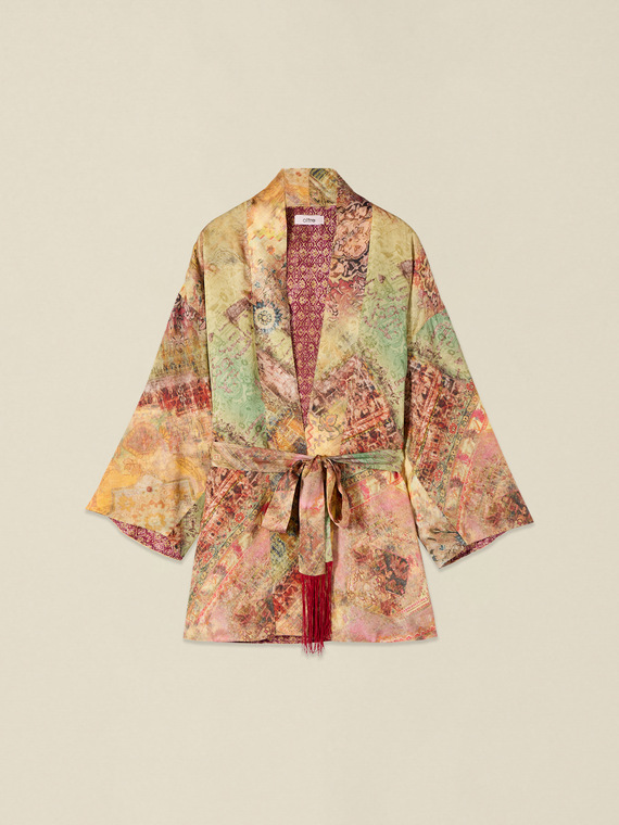 Kimono aus Viskose-Satin
