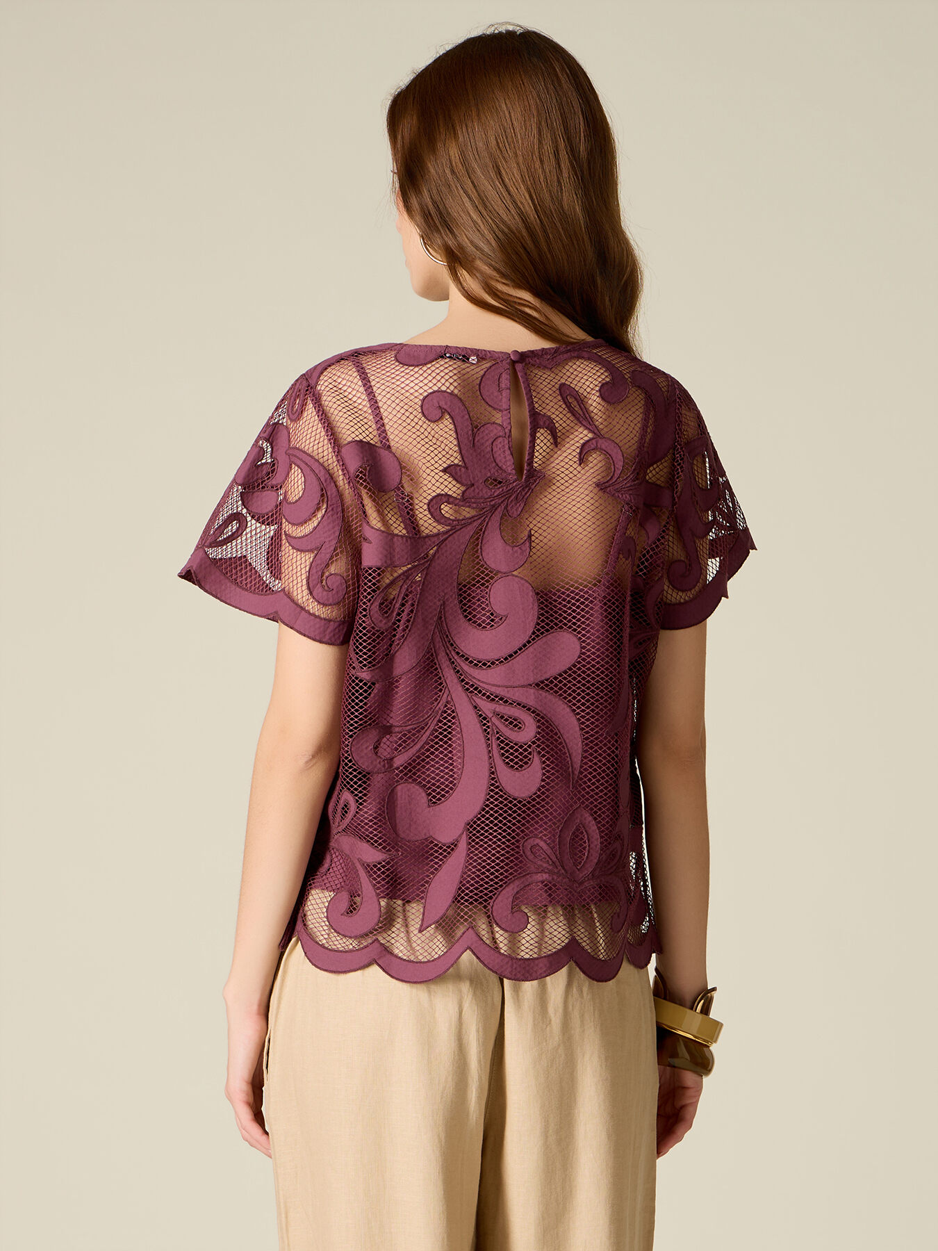 Lace blouse with inner top image number 1