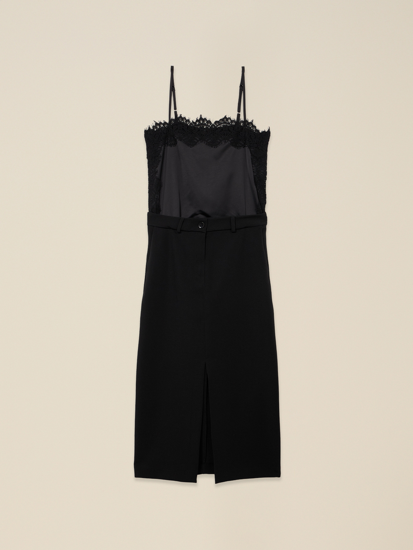 Schlauchkleid aus zwei Materialien image number 3