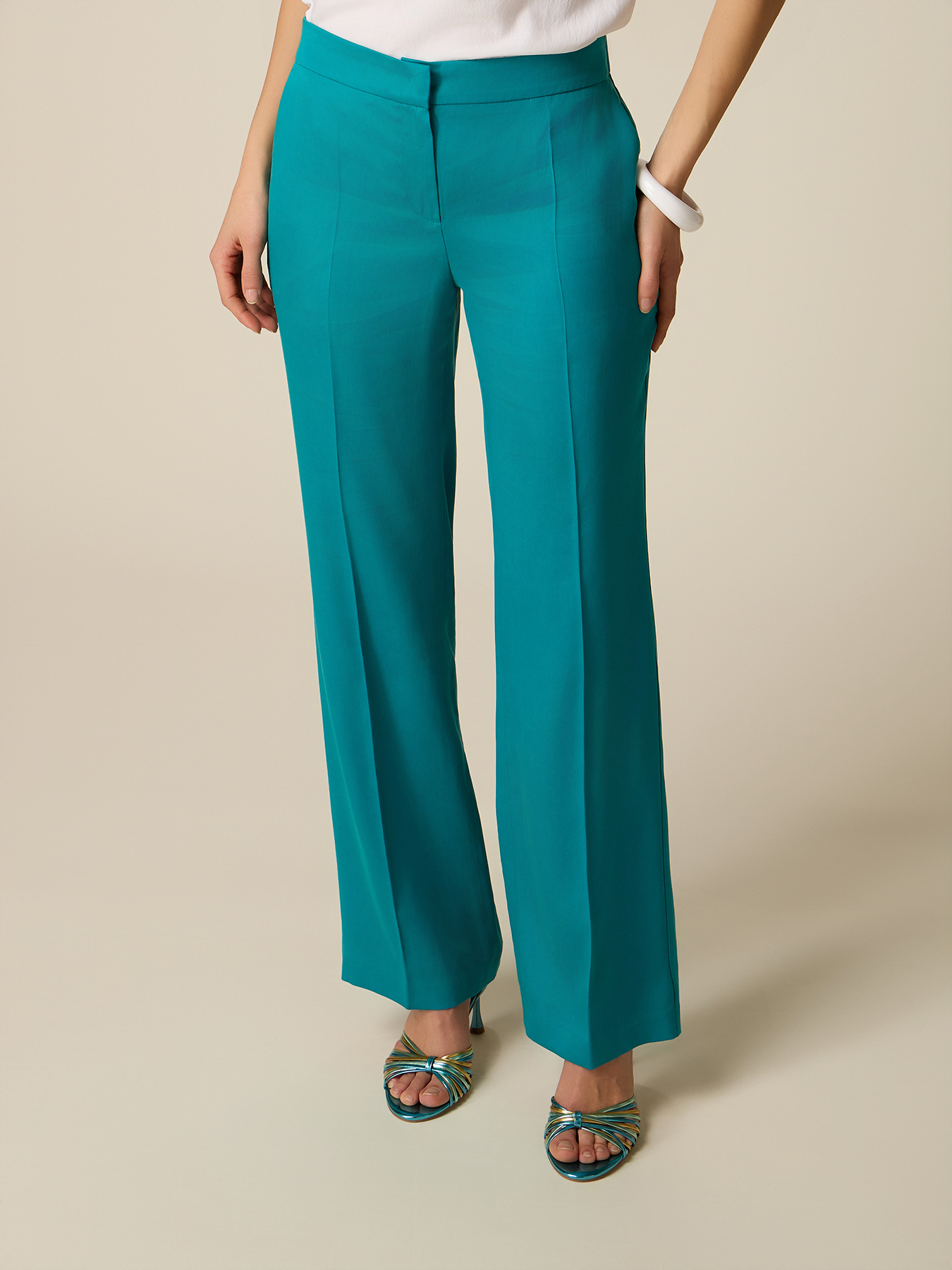 Pantalon palazzo en lyocell image number 3