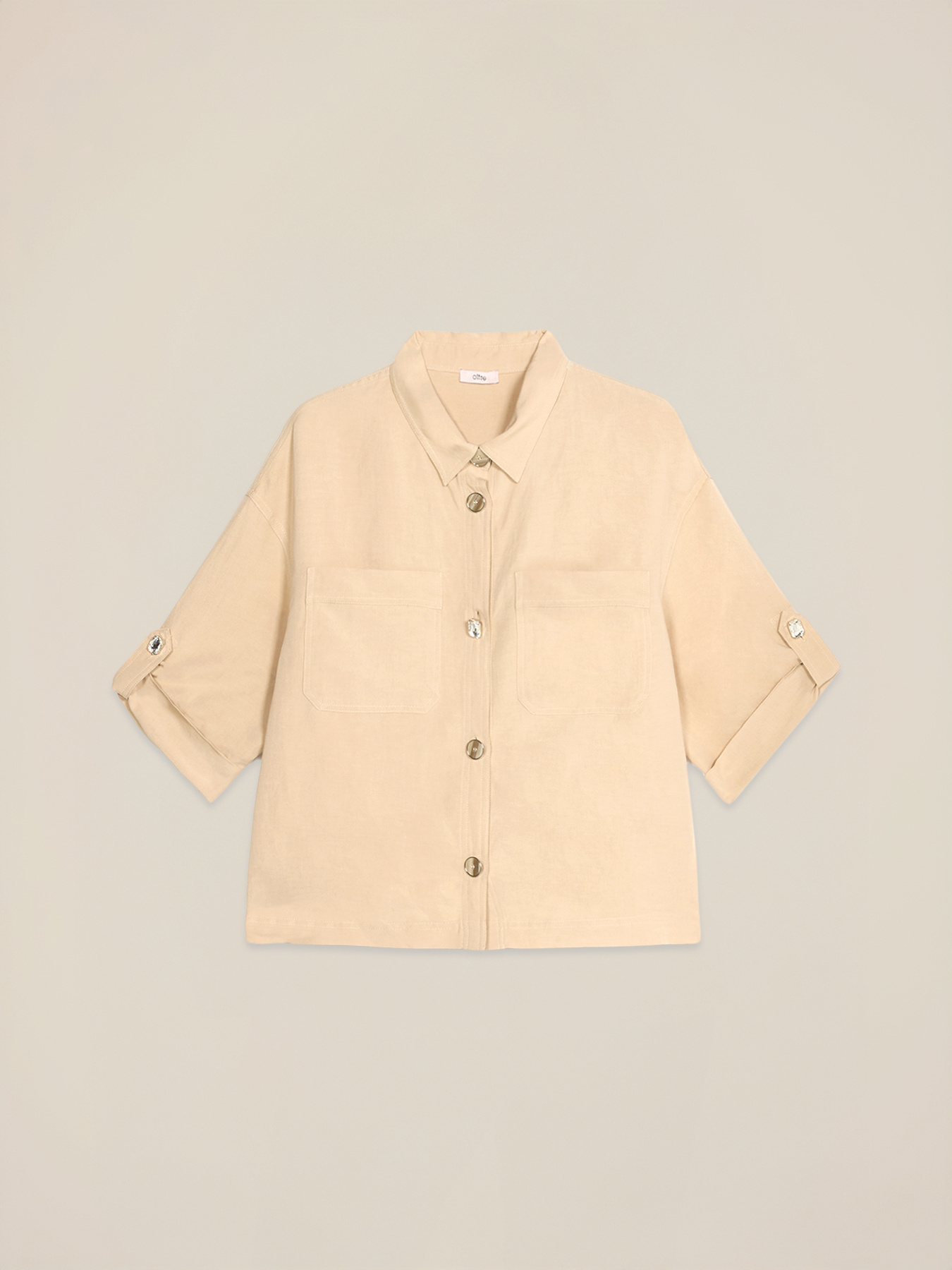 Boxy linen blend jacket image number 3
