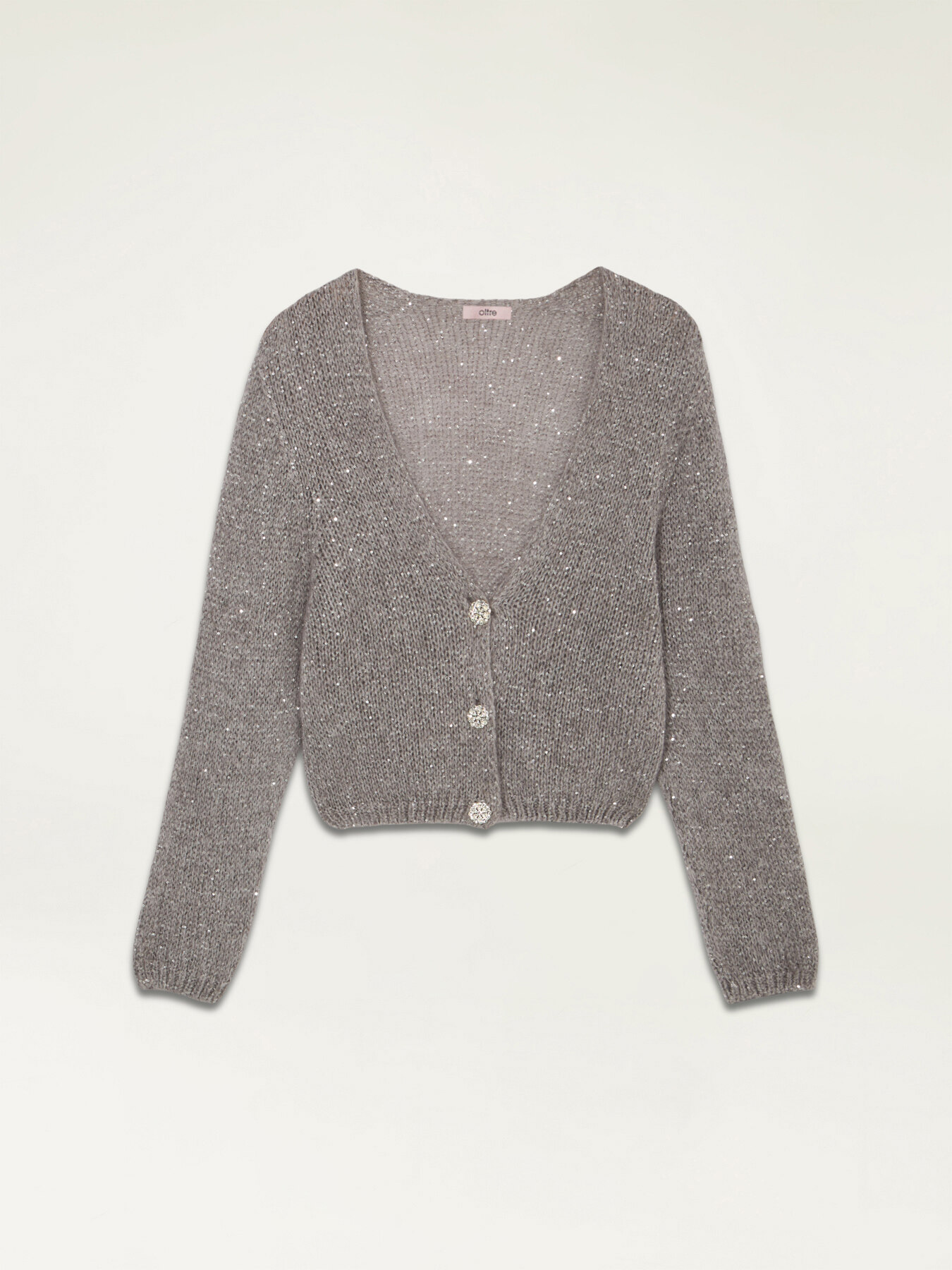 Cardigan misto mohair con bottoni gioiello image number 3