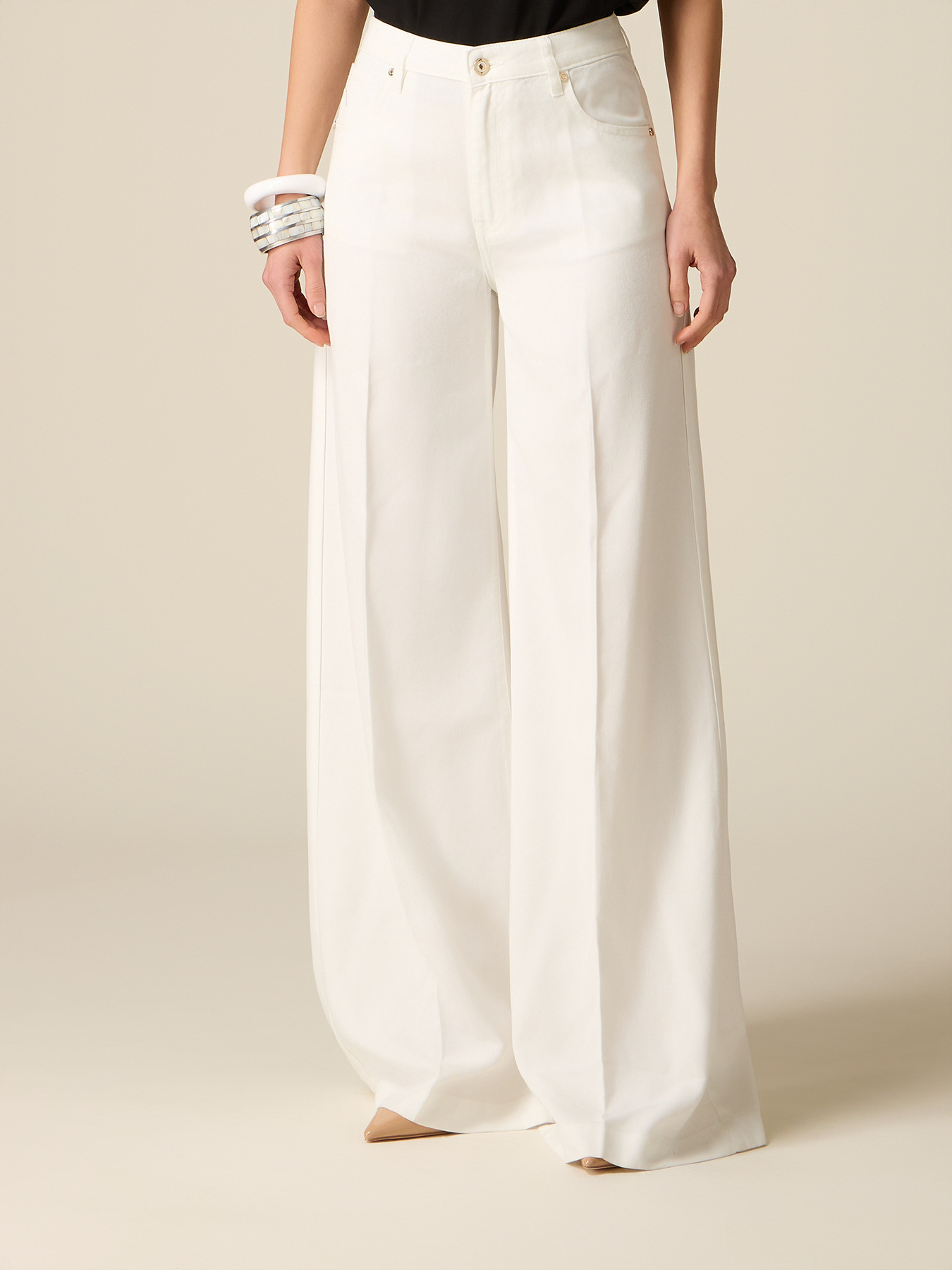 Pantalon palazzo en tencel image number 3