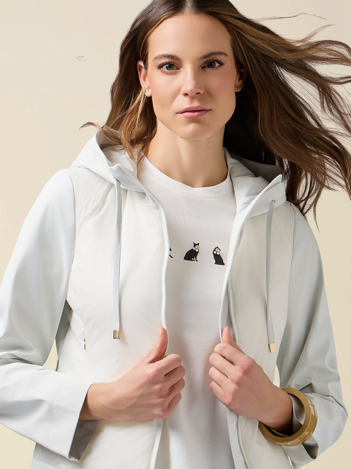 Lightweight combined puffer jacket image number 2