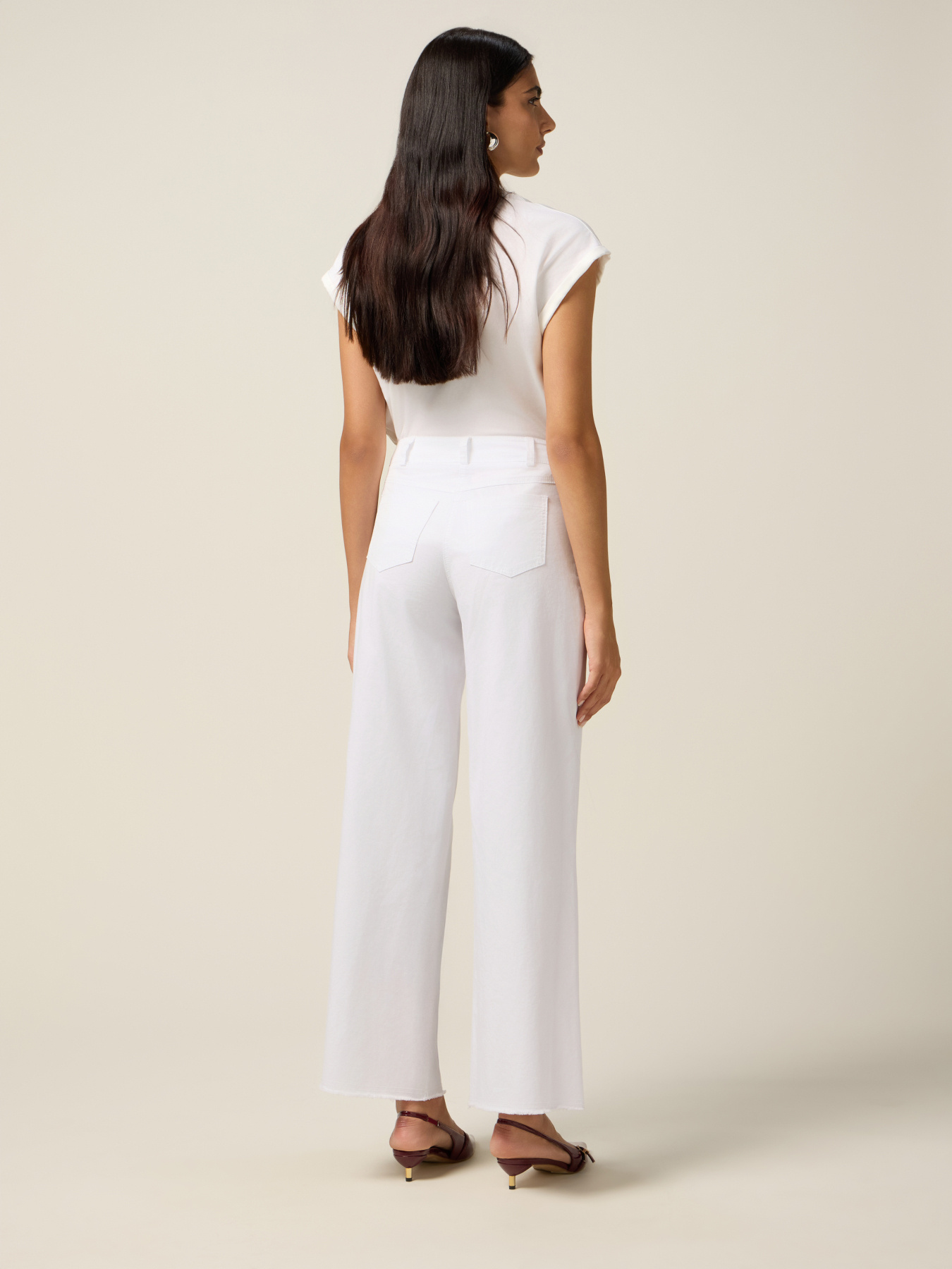 Pantalon palazzo en coton avec bandana image number 1