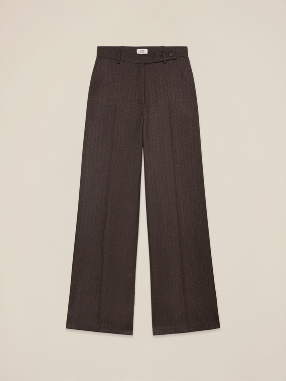 Pantaloni palazzo tinto filo