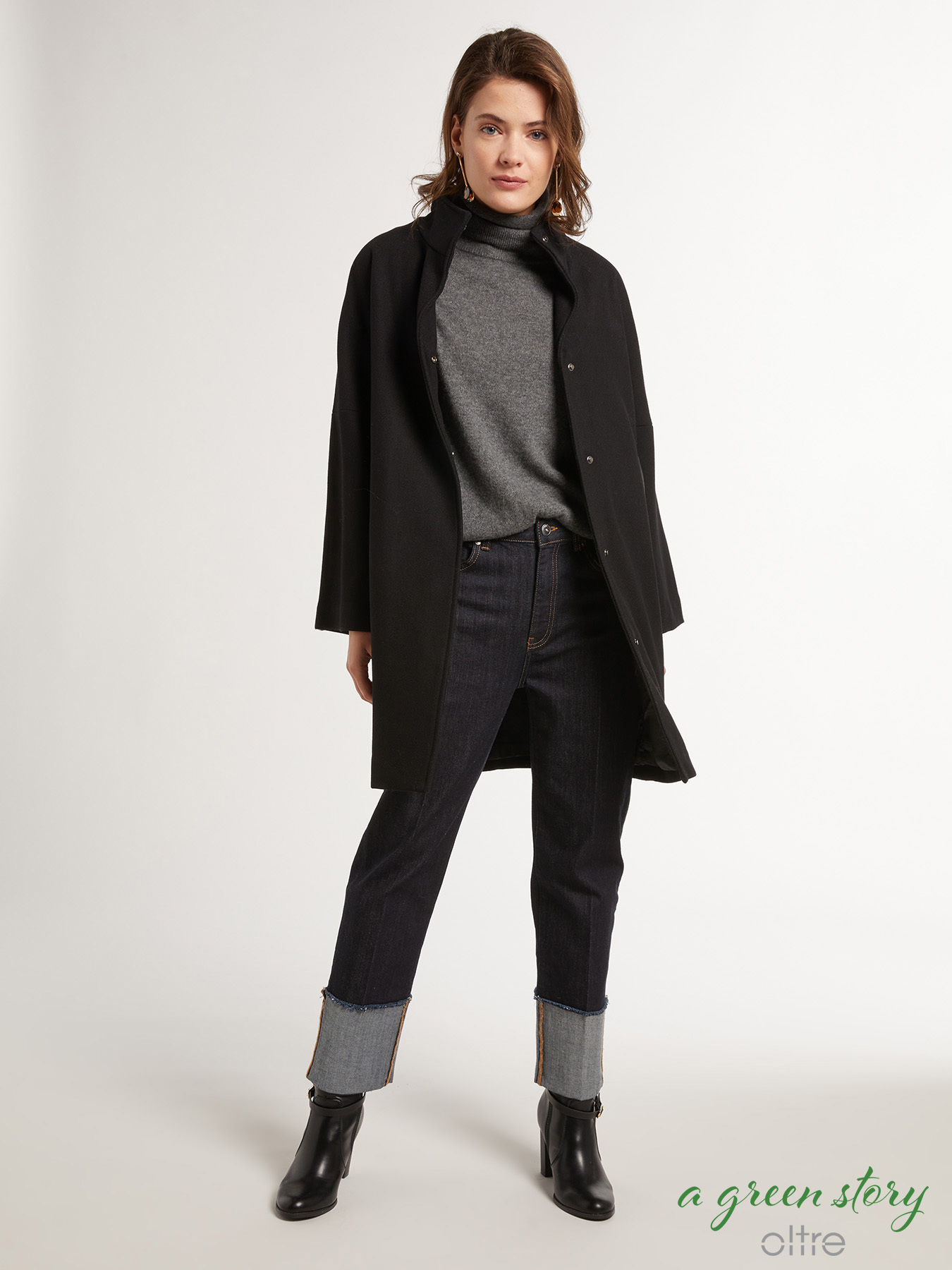 Osaka blue rinse jeans with turn-up image number 0