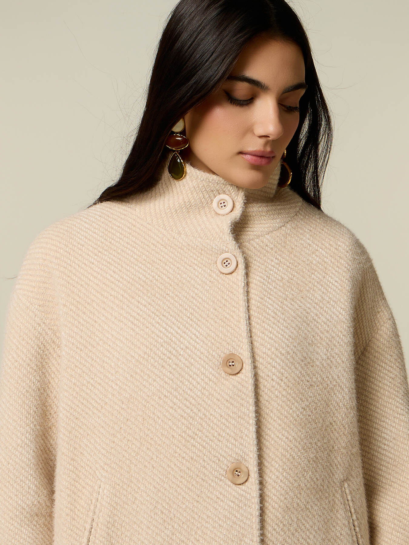 Diagonal fabric cape image number 2