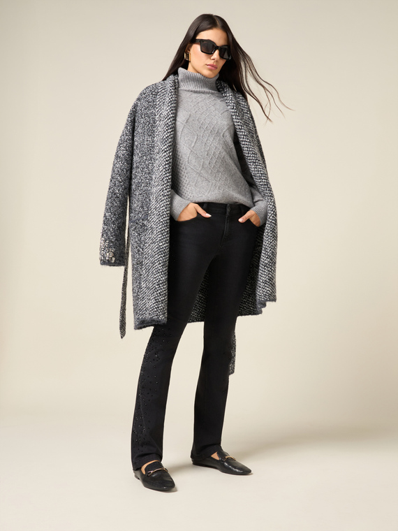 Jeans neri con cristalli