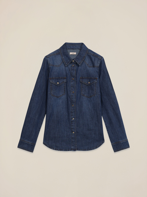 Chemise en denim stretch
