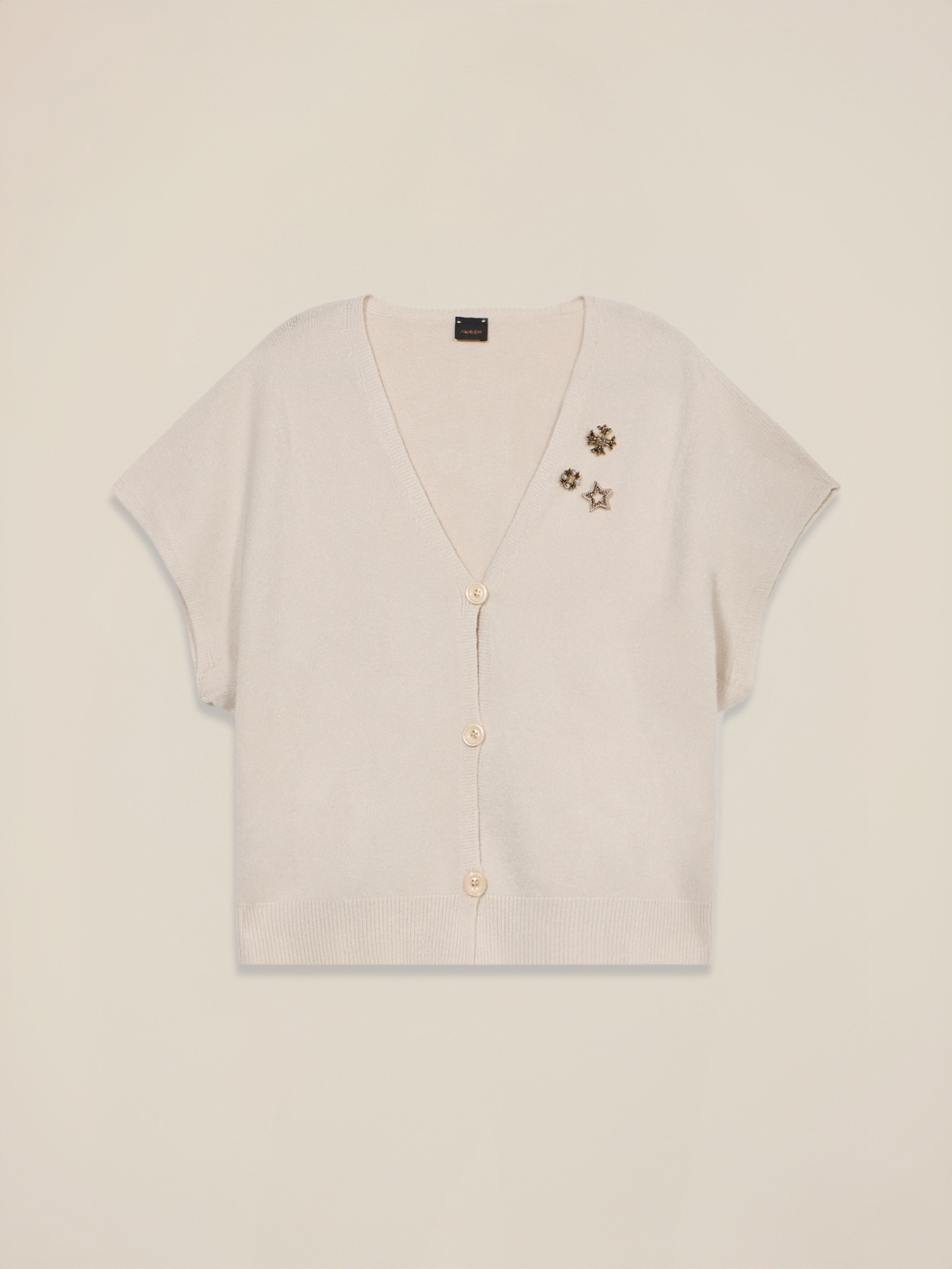 Kimono-&Auml;rmel-Cardigan mit Broschen image number 3