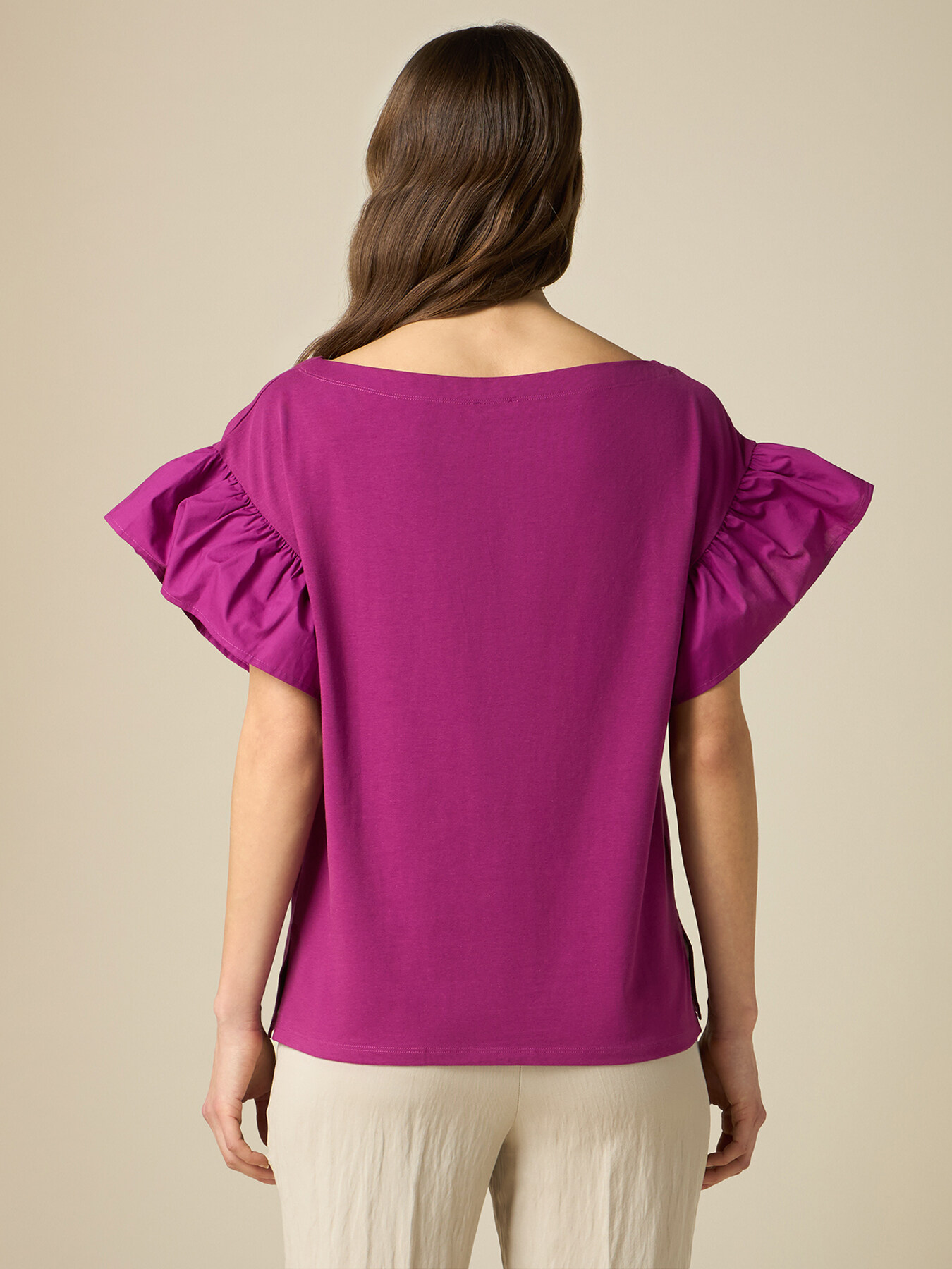 T-shirt &agrave; manches papillon courtes fluides image number 1