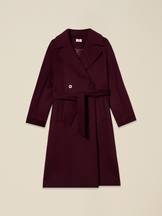 Double-breasted coat in wool blend