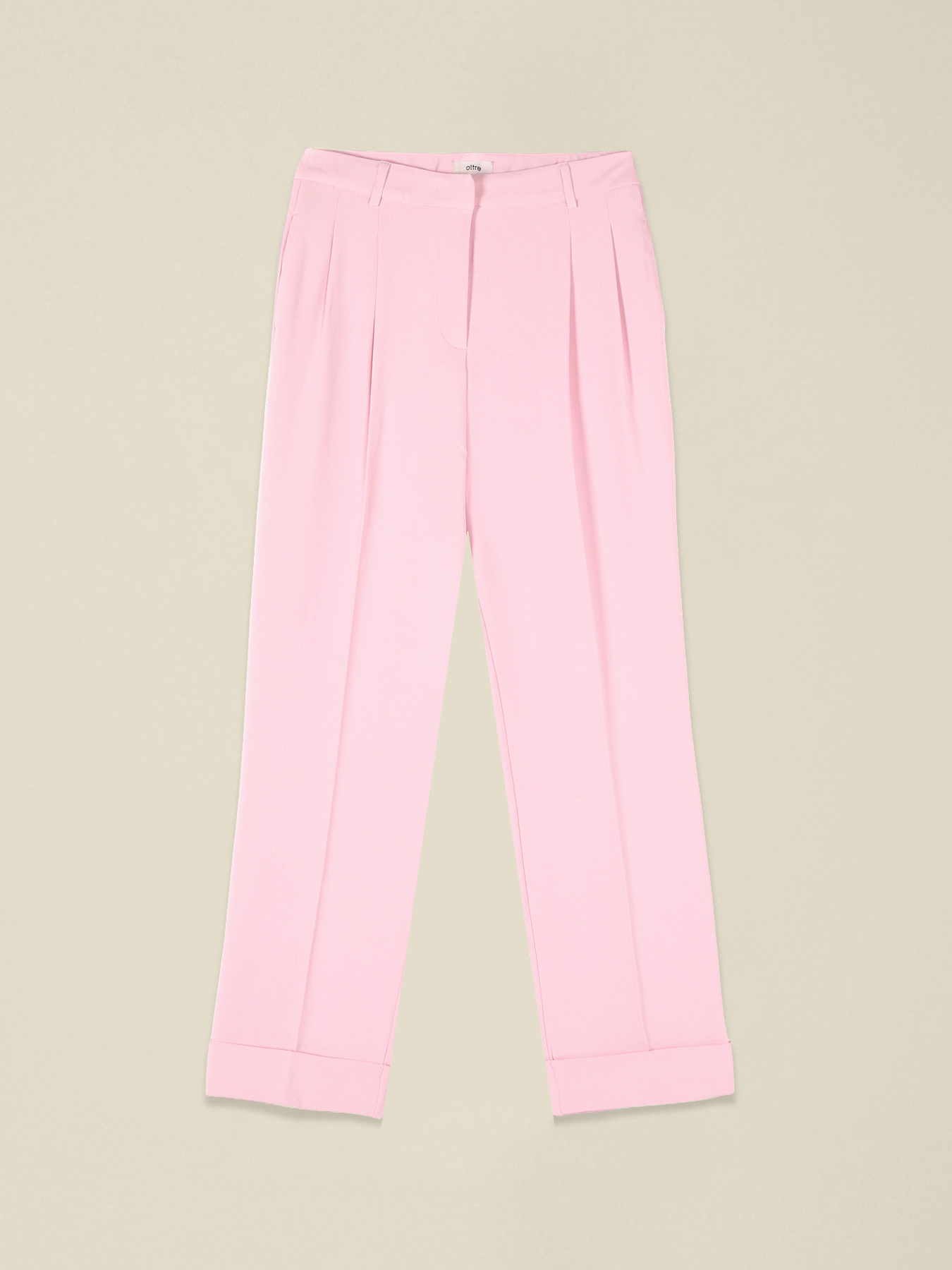 Cr&ecirc;pe fabric trousers with pleats image number 4
