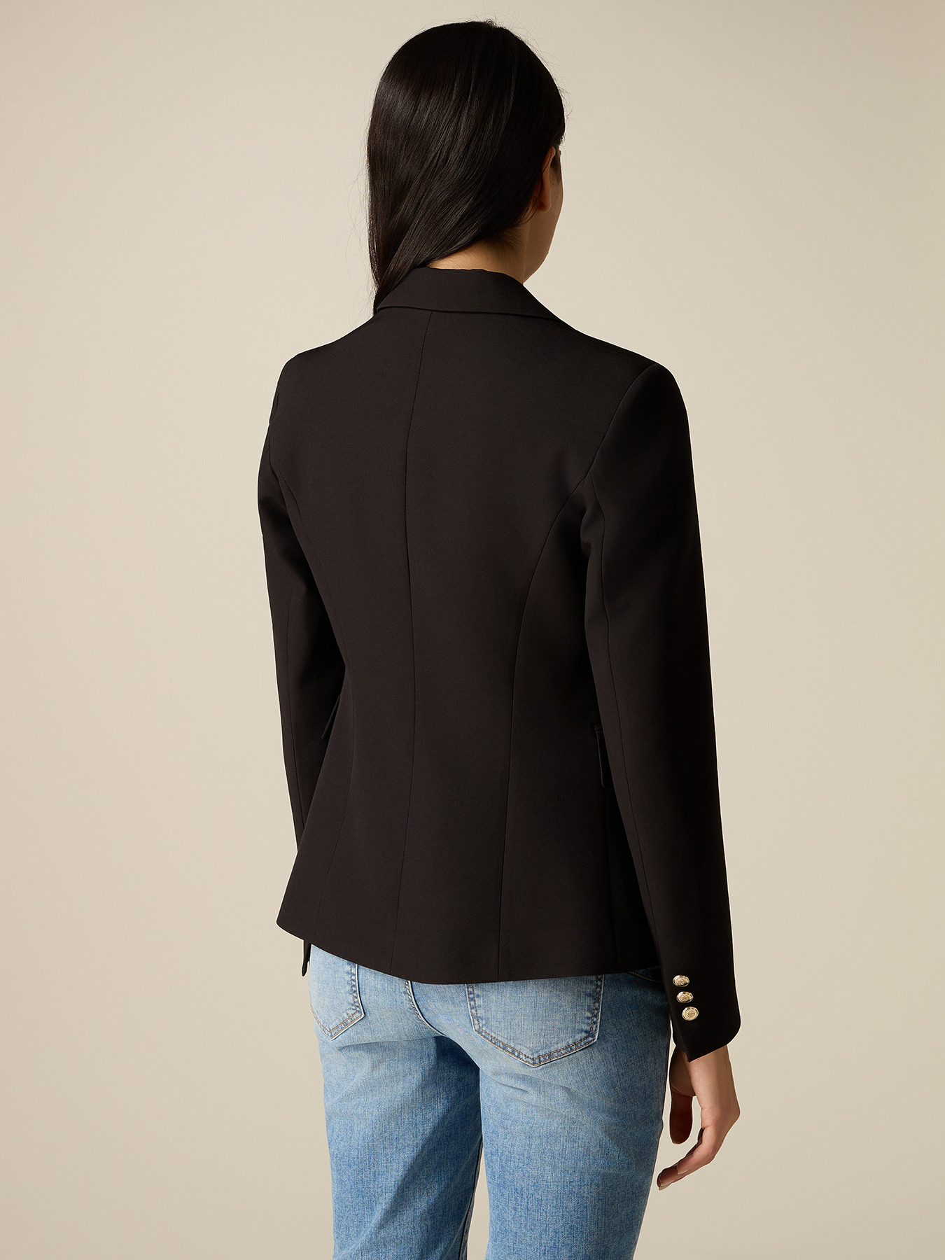 Blazer cintrat din țesătură tehnică image number 1