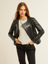 Chaqueta efecto piel con partes matelass&eacute; image number 0