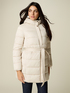 Mid-length puffer jacket with belt and hood image number 0