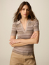 Gestreifter Strick-Poloshirt mit Lurex image number 0