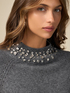 Cashmere blend sweater with gemstones image number 2