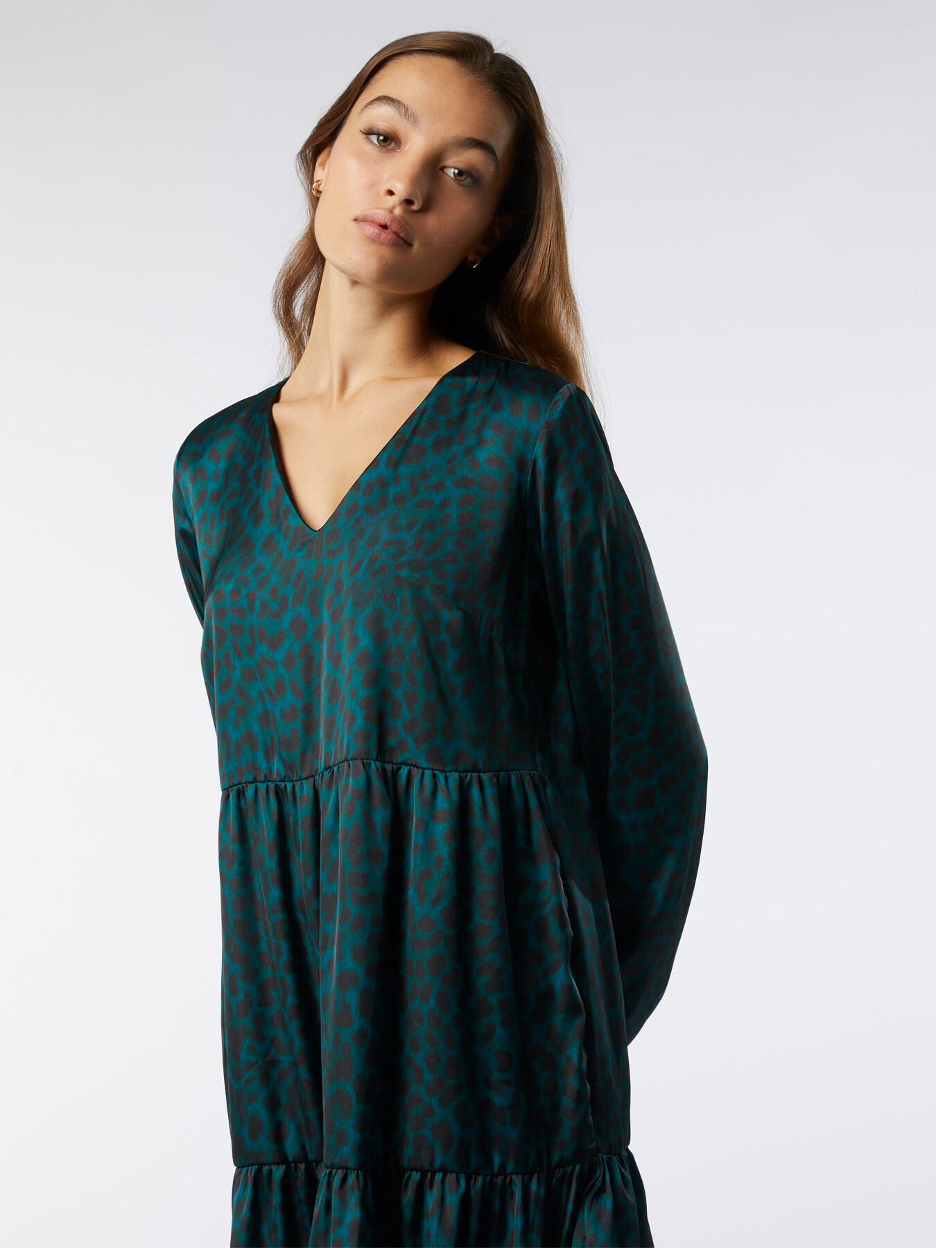 Vestito animalier in raso image number 2