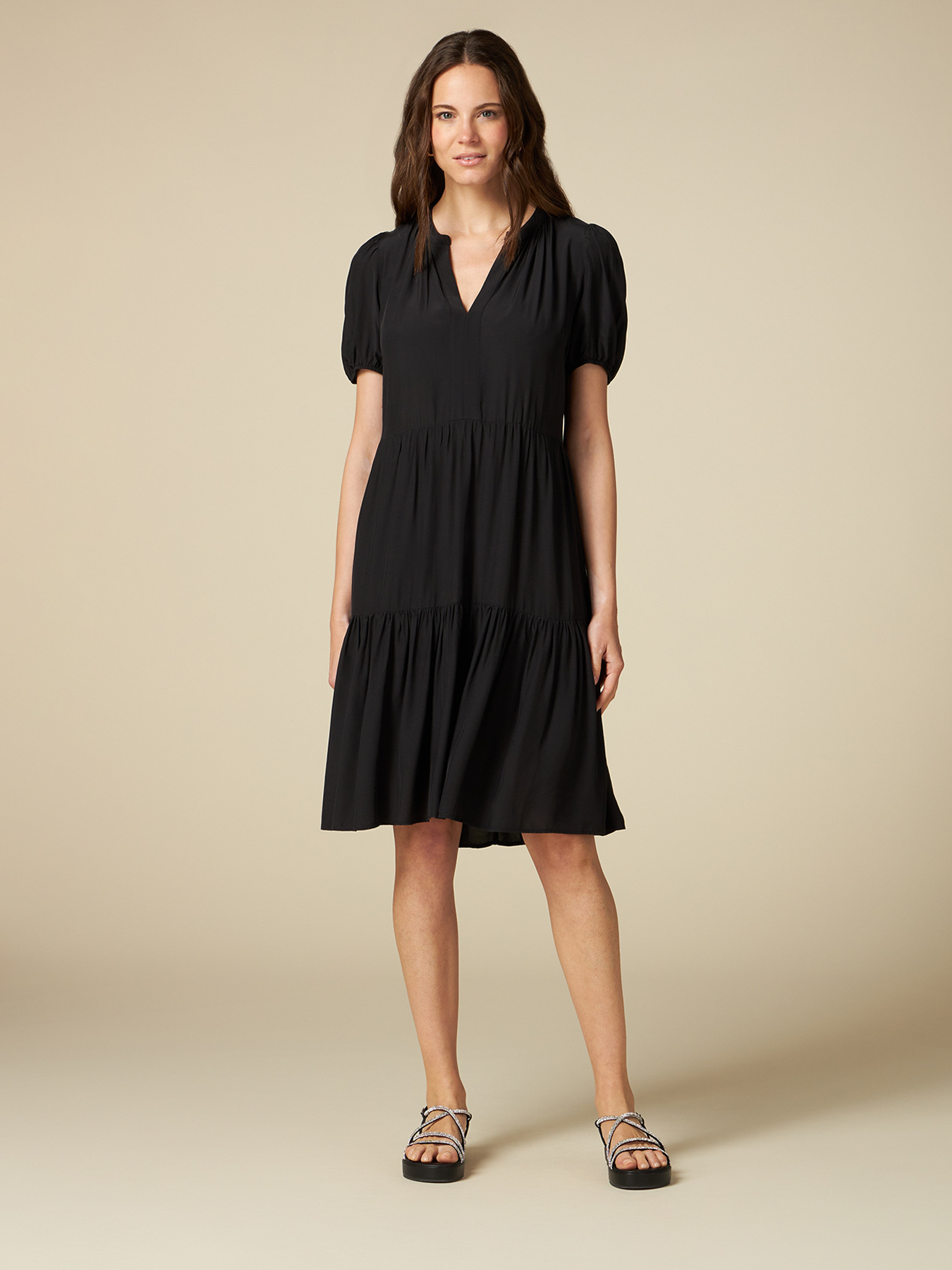 Vestito maniche corte in viscosa image number 3