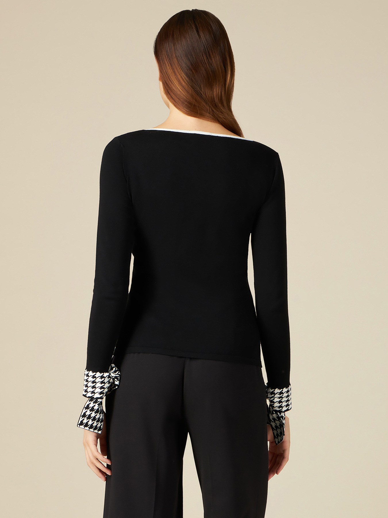 Sweater with optical cuffs image number 1