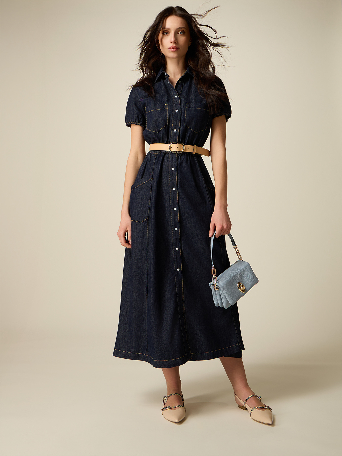 Vestito chemisier in denim image number 0