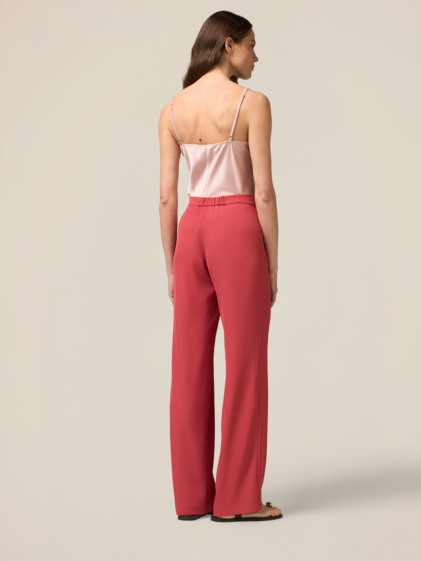 Pantaloni palazzo in tessuto fluido image number 1