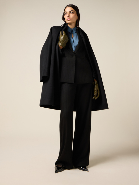 Pantalones palazzo con bordado de lentejuelas