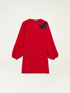 Kleid aus zwei Materialien mit Brosche image number 4