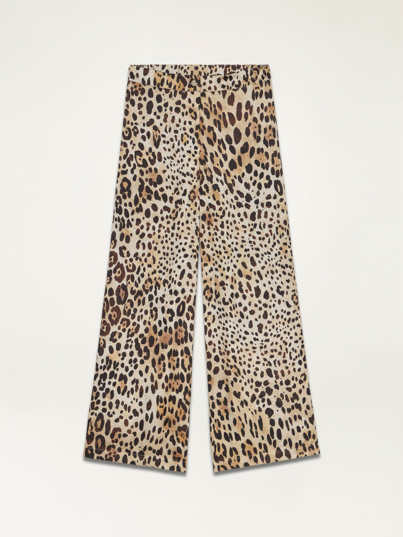 Pantaloni wide leg in raso animalier image number 4