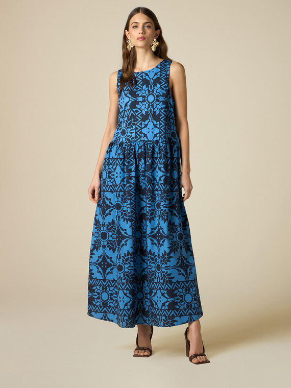 Long cotton patterned dress