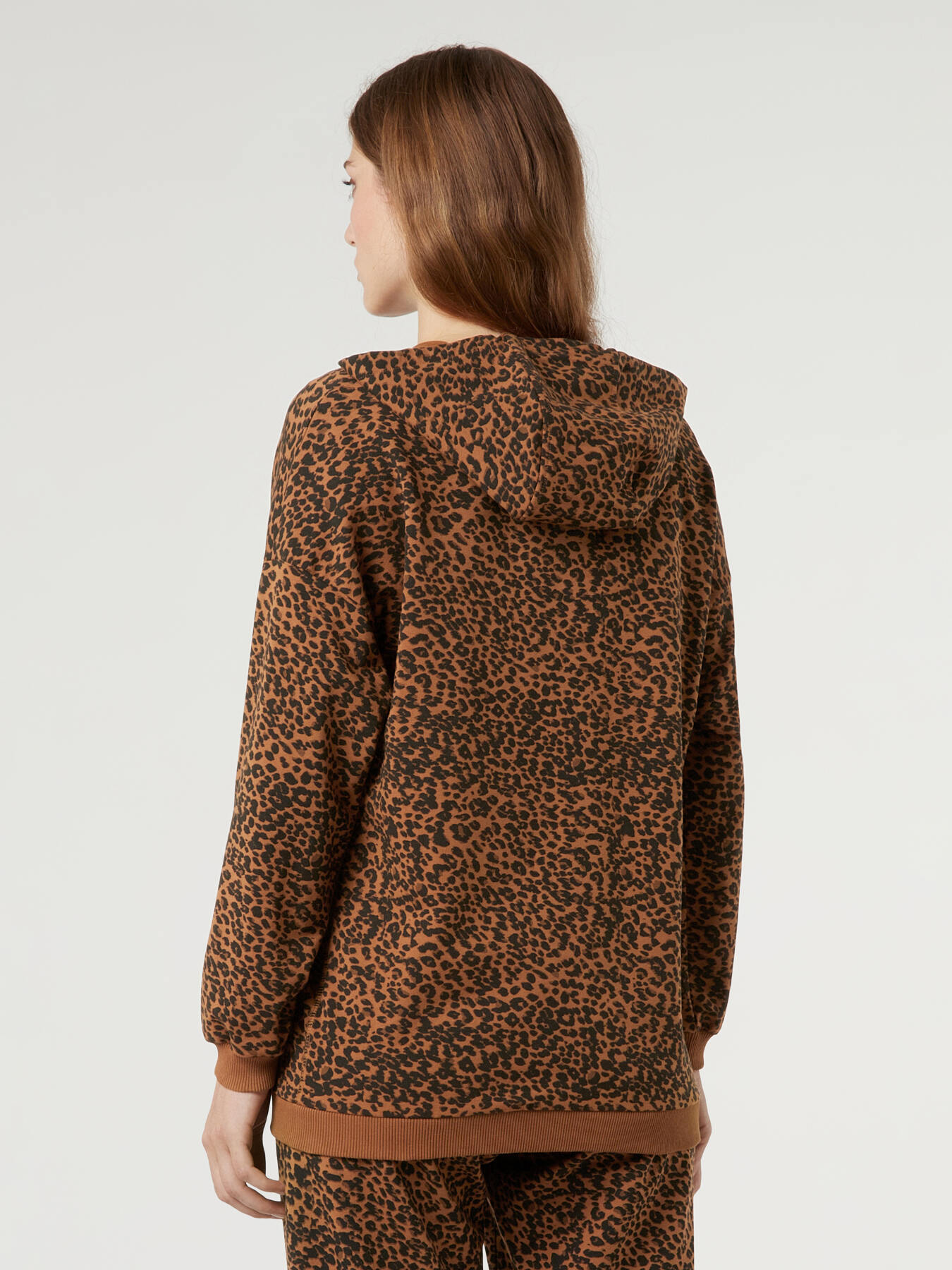 Animal print sweatshirt with hood image number 1