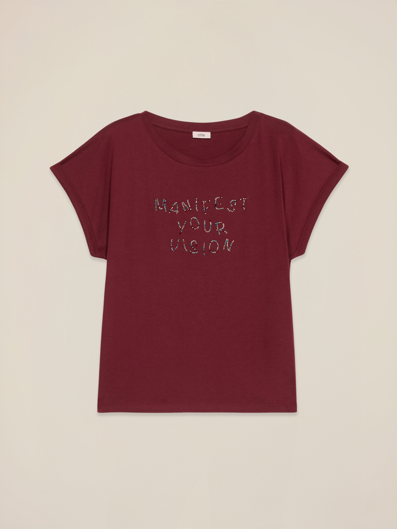 Camiseta de punto con bordado de letras image number 3
