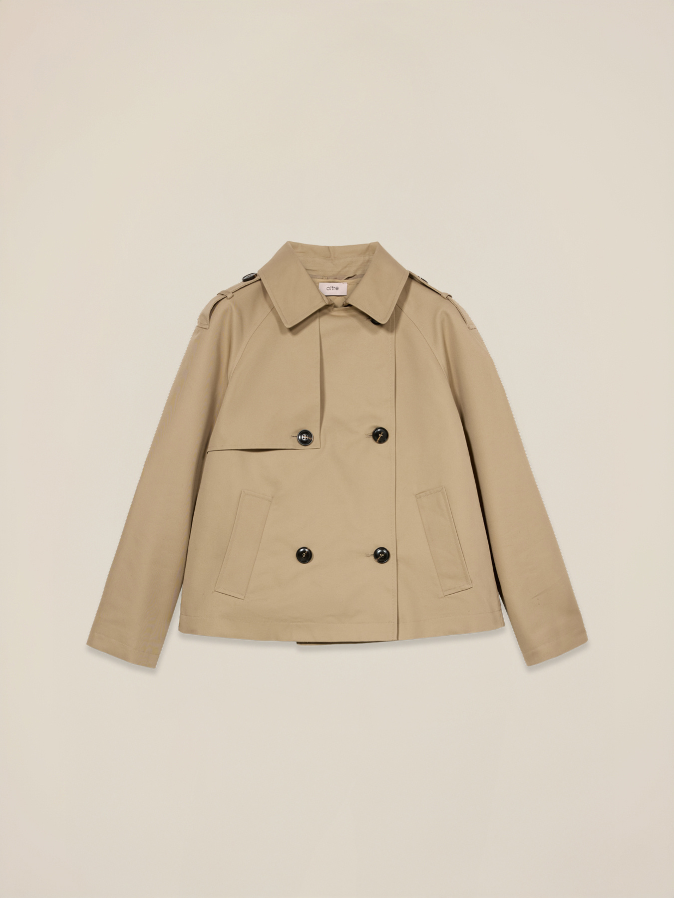 Short cotton blend trench coat image number 3