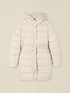 Mid-length puffer jacket with belt and hood image number 3