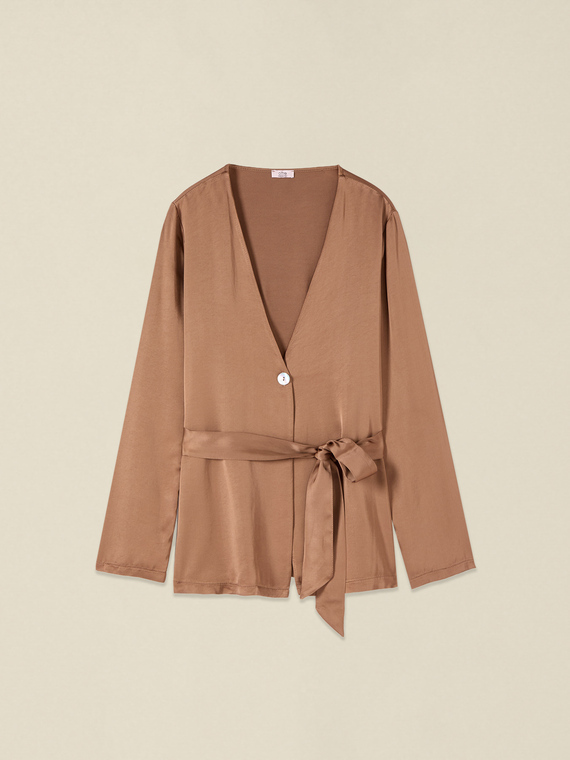 Unstrukturierte Jacke aus Viskose-Satin