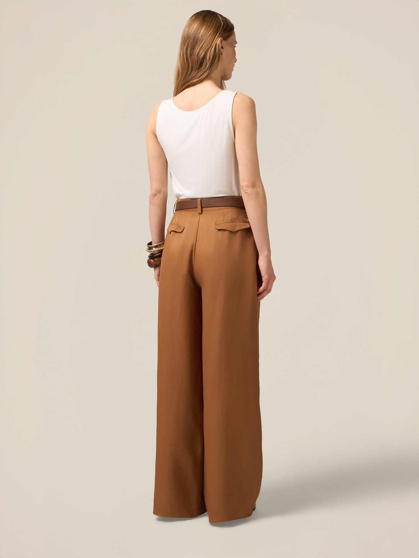 Pantaloni palazzo misto lino image number 1